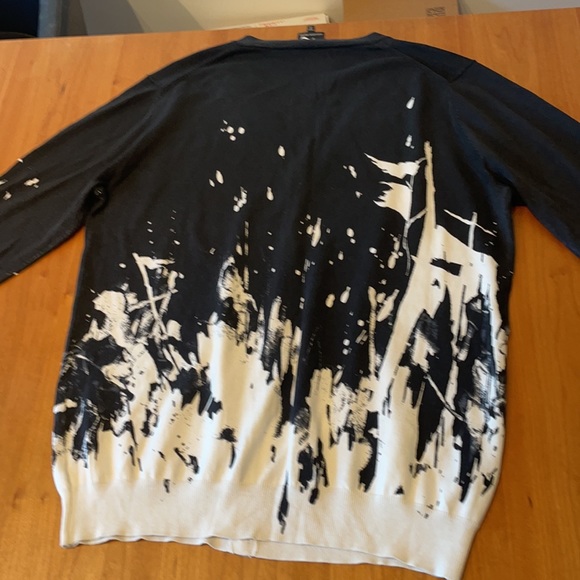 Alexander McQueen McQ  splash black and white sweater Large - Picture 5 of 12